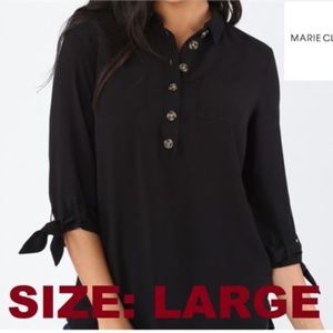 MARIE CLAIRE 3/4 SLEEVE BLOUSE WITH BIG BUTTONS